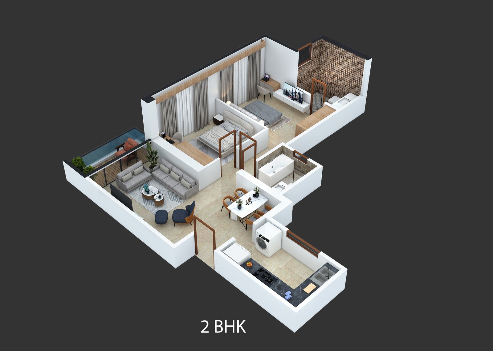 Vaishno Sky 2 BHK Flat Layout Design